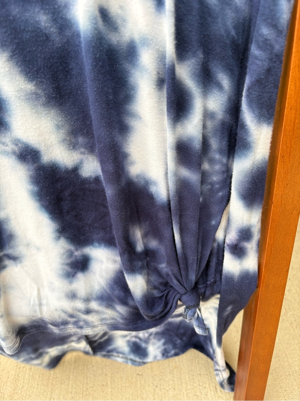 Tie-Dye Navy & White Short Sleeve Dress - Picture 2 of 4